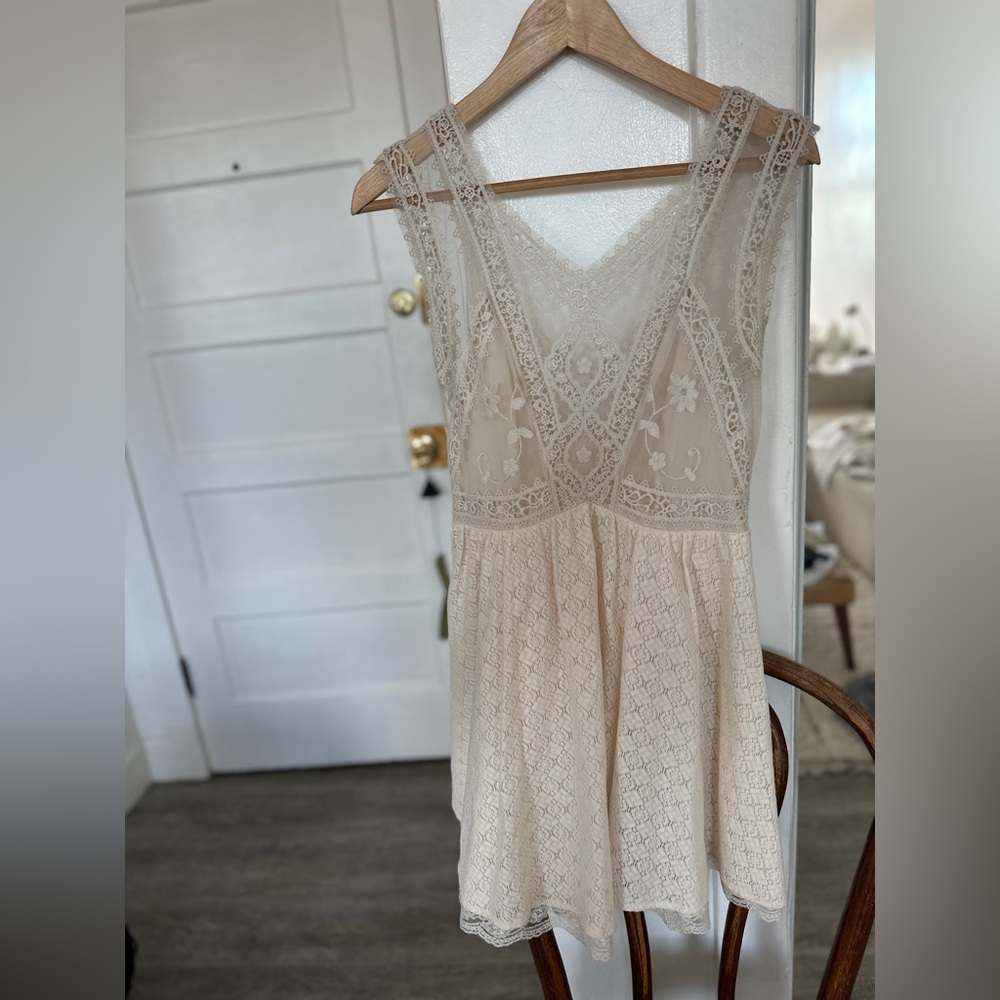 Free People Cream Lace Dress